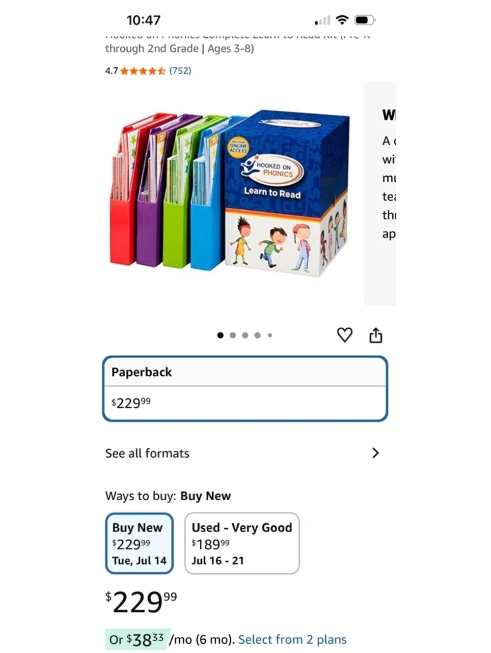 Hooked on Phonics Learn to Read Complete Set with Workbooks, Flash Cards, DVD